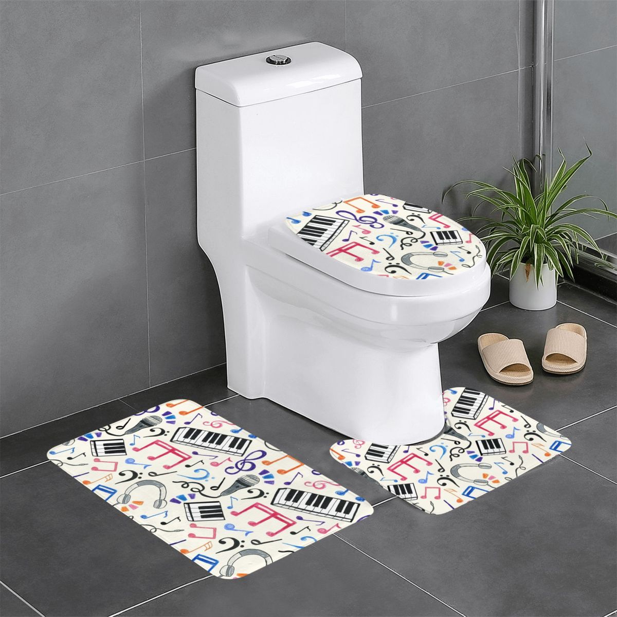 Home Goods Bathroom Rugs - Bons batidas-Notas musicais e símbolos 3