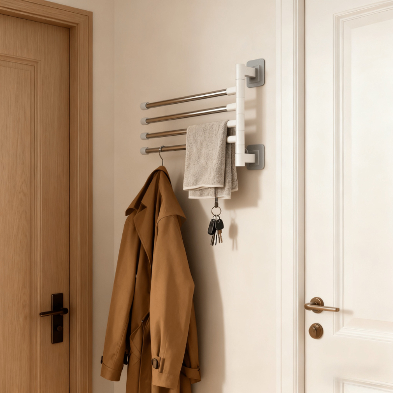 Home Essentials Bathroom Rack - Toalheiro Flutuante Moderno Minimalista com Hastes