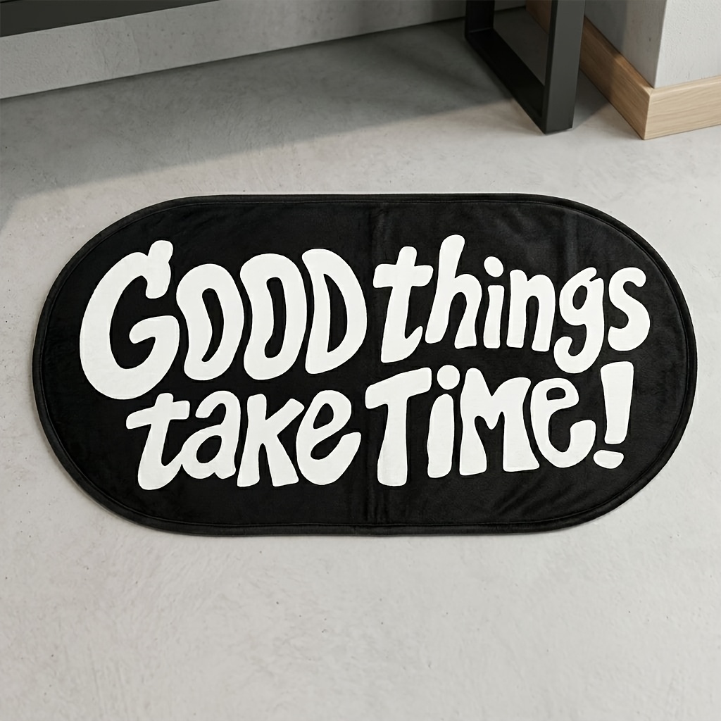 Home Goods Bathroom Rugs - Tapete VIKAMA Good Things Preto Oval,
