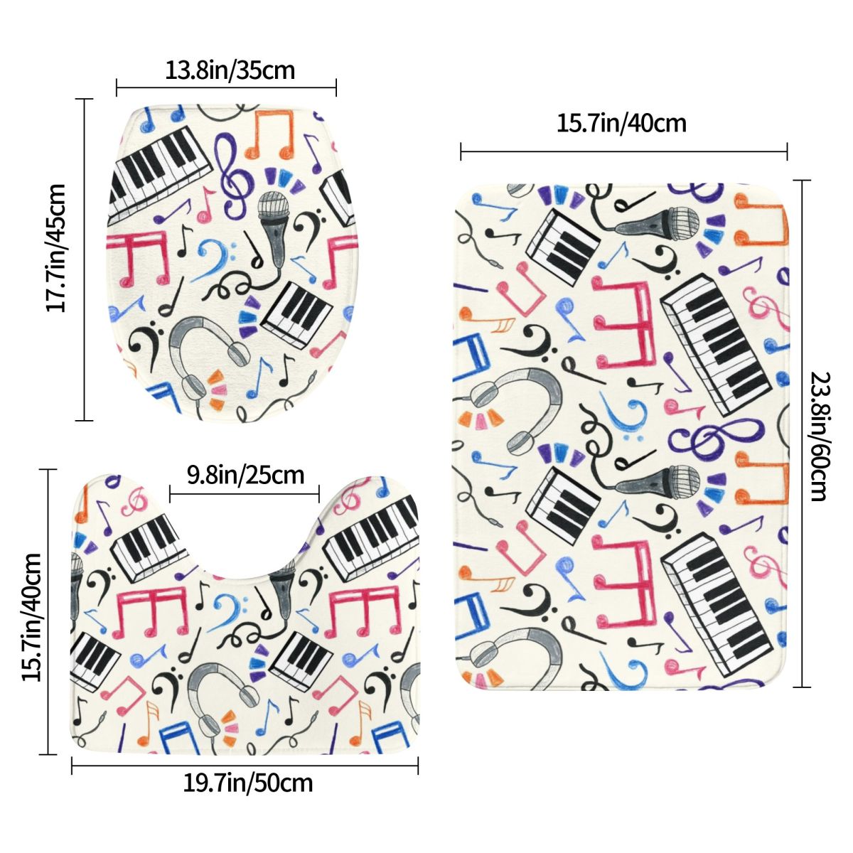 Bons batidas-Notas musicais e  - Home Goods Bathroom Rugs avaliação e preço
