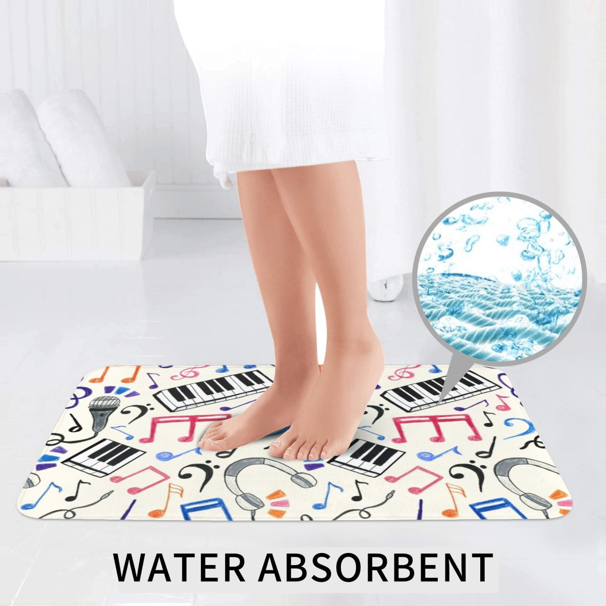 Bons batidas-Notas musicais e  - Home Goods Bathroom Rugs avaliação e preço