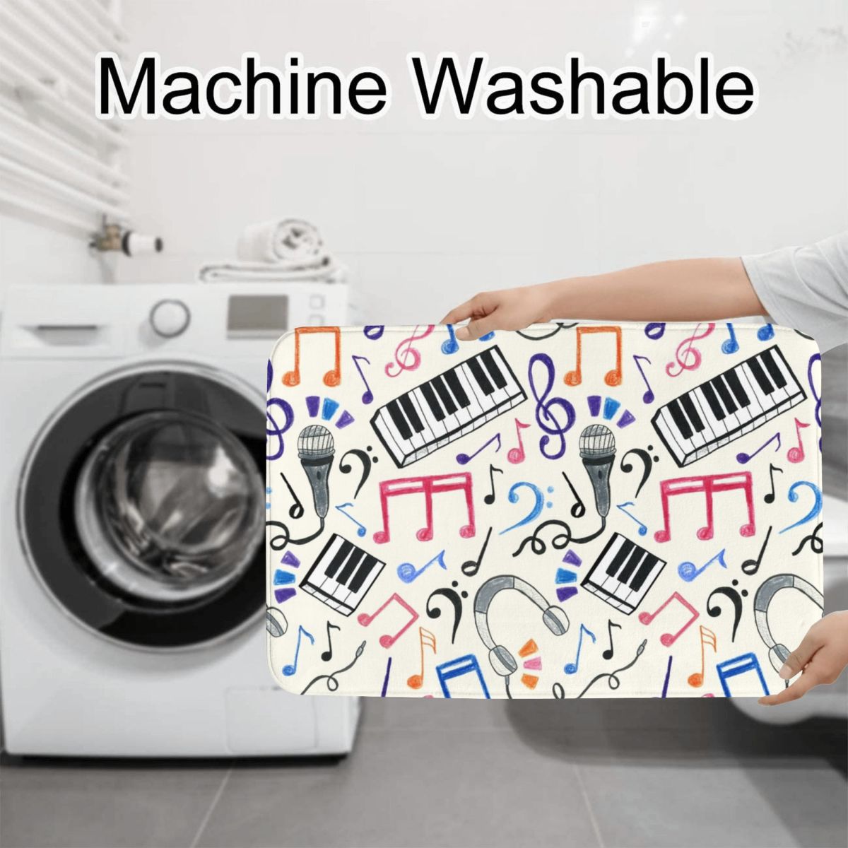 Bons batidas-Notas musicais e  - Home Goods Bathroom Rugs avaliação e preço