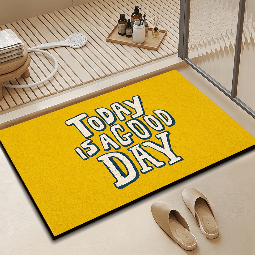 Tapete de porta amarelo com ci - Home Goods Bathroom Rugs avaliação e preço