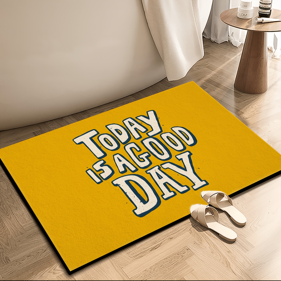 Tapete de porta amarelo com ci - Home Goods Bathroom Rugs avaliação e preço