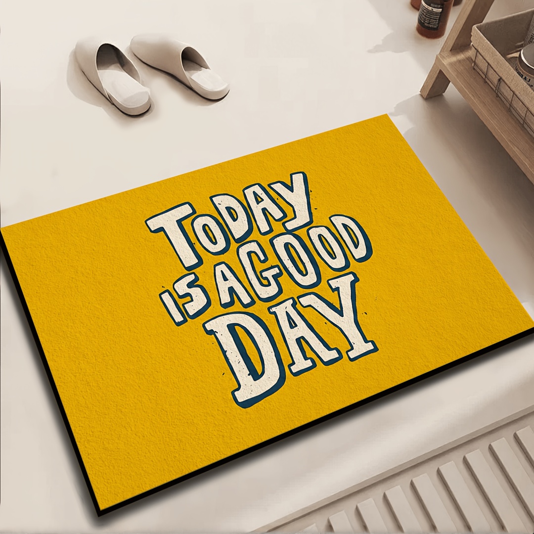 Tapete de porta amarelo com ci - Home Goods Bathroom Rugs avaliação e preço