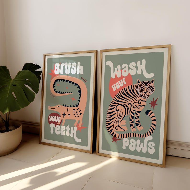 2 pçs/set tigre lavar suas pat - Home Bathroom Set avaliação e preço