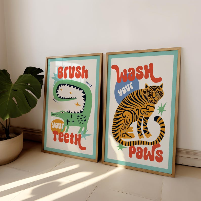 2 pçs/set tigre lavar suas pat - Home Bathroom Set avaliação e preço