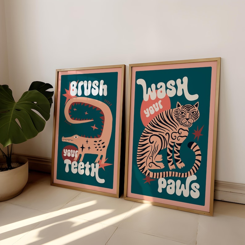 2 pçs/set tigre lavar suas pat - Home Bathroom Set avaliação e preço
